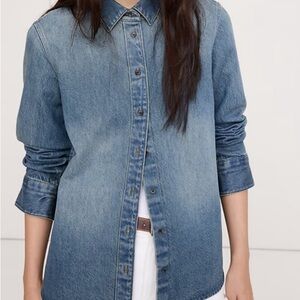 Banana Republic Blue Washed Denim Button-Down Shirt